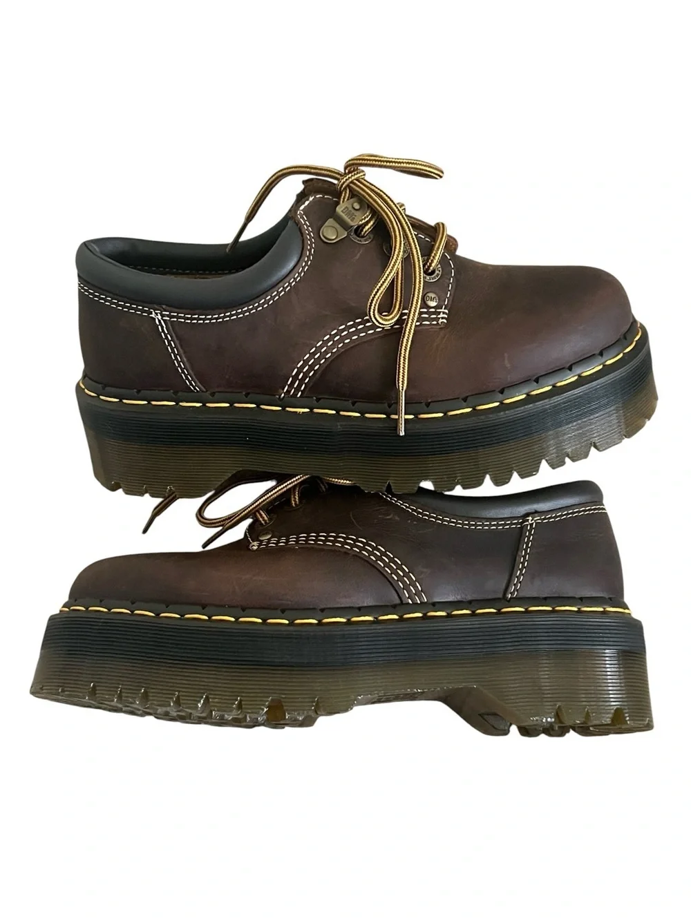 Dr Martens 8053 Arc Crazy Horse Leather Platform Shoes Brown US 8